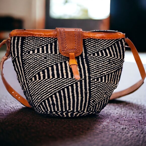 Handbags - Handmade Zebra Weave Design Boho Kenyan Bag